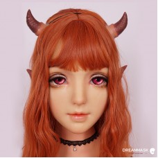 (M13A) DMS ILIA Demon Horn and Deer Horn Version Soft Silicone Full Head Cosplay Sweet Girl Female crossdress Kigurumi Mask (M13A) DMS ILIA Demon Horn and Deer Horn Version Soft Silicone Full Head Cosplay Sweet Girl Female crossdress Kigurumi Mask